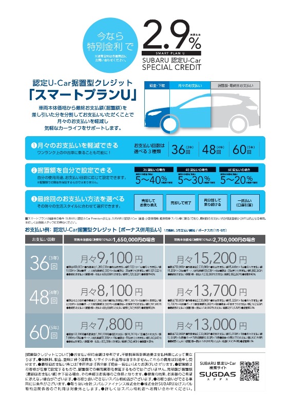 ３月３１日まで インプレッサ据置型クレジット 東四国スバル株式会社